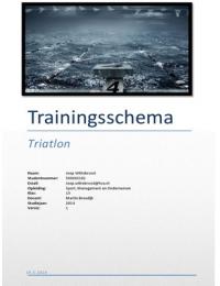 Sport, Management & Ondernemen -Trainingsschema