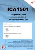 ICA1501 Assignment 5 (COMPLETE ANSWERS) 2023 - DUE 27 September 2023