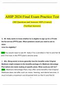 AHIP 2024 Final Exam Practice Test (200 Latest Questions and Answers)(100% Verified Answers)