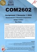 COM2602 Assignment 1 (COMPLETE ANSWERS) Semester 1 2024 - DUE March 2024