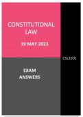 19 May 2023 Exam ANSWERS - Constitutional Law CSL2601