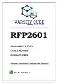 RFP2601 Assignment 3 (PORTFOLIO ANSWERS) 2023 - DISTINCTION GUARANTEED