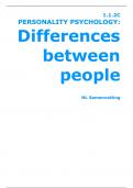 Samenvatting  2023 | Personality Psychology: Differences between People (FSWP1-023-A) COMPLEET