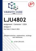 LJU4802 Assignment 1 (DETAILED ANSWERS) Semester 1 2024 - DISTINCTION GUARANTEED 