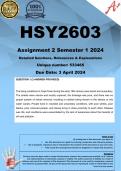 HSY2603 Assignment 2 (COMPLETE ANSWERS) Semester 1 2024 (533465) - DUE 3 April 2024