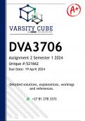 DVA3706 Assignment 2 (DETAILED ANSWERS) Semester 1 2024 - DISTINCTION GUARANTEED