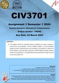 CIV3701 Assignment 1 (COMPLETE ANSWERS) Semester 1 2024 (199295) - DUE 22 March 2024 