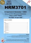 HRM3701 Assignment 2 (COMPLETE ANSWERS) Semester 1 2024 (794436) - DUE 18 April 2024