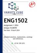 ENG1502 Assignment 1 (ANSWERS) 2024 - DISTINCTION GUARANTEED 