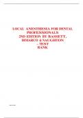 Local Anesthesia For Dental Professionals 2nd Edition By Bassett, DiMarco & Naughton – Test Bank.