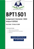 BPT1501 Assignment 2 (QUALITY ANSWERS) Semester 1 2024 (529262) - DUE 15 March 2024
