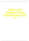 ESSENTIAL HEALTH ASSESSMENT 1ST EDITION THOMPSON TEST BANK LATEST  UPDATE 
