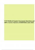VATI Medical Surgical Assessment Questions and 100% Correct Answers (VERIFIED) Latest 2023.