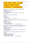 NUR 660 FINAL EXAM QUESTIONS WITH CORRECT ANSWERS 