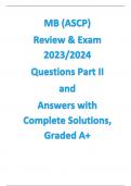 2023/2024 MB (ASCP) Review & Exam Questions Part II and Answers with Complete Solutions, Graded A+