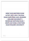 NRNP 6560 MIDTERM EXAM  LATEST 2022-2024 (196 REAL  EXAM QUESTIONS AND ANSWERS  )  LATEST UPDATES A= GRADE.