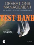 TEST BANK for Operations Management: Sustainability and Supply Chain Management. 14th Edition By Jay Heizer; Barry Render, Chuck Munson. ISBN 0137649193. (Complete Chapters 1-17)