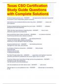 Texas CSO Certification Study Guide Questions with Complete Solutions 