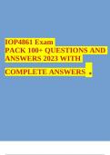 IOP4861 Exam PACK 100+ QUESTIONS AND ANSWERS 2023 WITH COMPLETE ANSWERS .