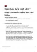 Security Studies - Lecture notes and mandatory reading summaries of Case Study Syria