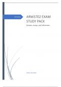 ARM3702 Examination study pack (quizzes, short questions, essays, and detailed references to the answers given)