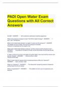 PADI Open Water 2023 Exam Questions with All Correct Answers
