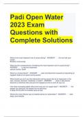 Padi Open Water 2023 Exam Questions with Complete Solutions 