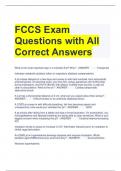 FCCS Exam Questions with All Correct Answers