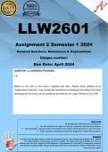 LLW2601 Assignment 2 (COMPLETE ANSWERS) Semester 1 2024 