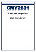 CMY2601 Latest Exam Answers/Elaborations - 2023 (Oct/Nov)  - Crime Risk Perspectives