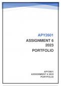 APY2601 ASSIGNMENT 6 (PORTFOLIO) SEMESTER 1 2023