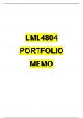 LML4804 PORTFOLIO MEMO
