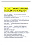 CLT 2023 Exam Questions with All Correct Answers 