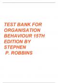 Test Bank for Organizational Behavior 15th Edition by Robbins and Judge