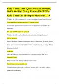 Gold Coast Exam/Gold Coast End of chapter Questions 1-19 (Questions and Answers, 100% Verified) Newly Updated 2023/2024