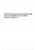 ASCP MLT Exam Practice Questions With Answers 2023/2024 (Latest Verified Answers Graded A+)