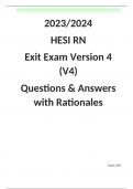 HESI RN Exit Exam Version 4 (V4)- 2023/2024 Questions & Answers with Rationales