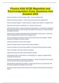 Physics AQA GCSE Magnetism and Electromagnetism Exam Questions And Answers 2023