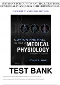 Chapter 02: The Cell and Its Functions Hall: Guyton and Hall Textbook of Medical Physiology, 13th Edition/ BIO MISC >TEST BANK FOR GUYTON AND HALL TEXTBOOK OF MEDICAL PHYSIOLOGY 13TH EDITION BY HALL