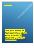 TEST BANK Nursing for Wellness in Older Adults Miller 9th Edition| COMPLETE and Verified
