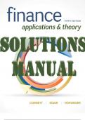 SOLUTIONS MANUAL for Finance: Applications and Theory 5th Edition by Marcia Cornett, Troy Adair & John Nofsinger. ISBN-13 978-1260013986.