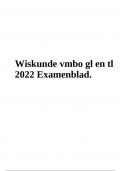 Wiskunde vmbo gl en tl 2022 Examenblad.