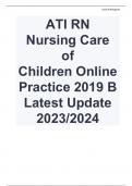 ATI RN  Nursing Care  of  Children Online Practice 2019 B Latest Update 2023/2024