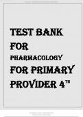 TEST BANK FOR PHARMACOLOGY FOR PRIMARY PROVIDER 4TH EDITION EDMUNDS 2024 UPDATED LATEST BANK 