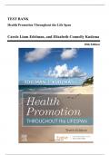 Test Bank - Health Promotion Throughout the Life Span, 10th Edition (Edelman, 2022), Chapter 1-25 | All Chapters
