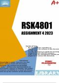 RSK4801 Assignment 4 (COMPLETE ANSWERS) 2024