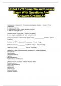 Unitek LVN Dementia and Losses Exam With Questions And Answers Graded A+