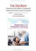 Maternity and Pediatric Nursing 4thEdition Ricci Kyle Carman Test Bank