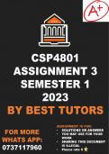 CSP4801 Assignment 3 2023 (ANSWERS)
