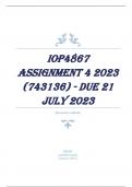 IOP4867 Assignment 4 2023 (743136) - DUE 21 July 2023